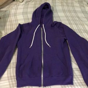 American Apparel Purple Zip Up Hoodie